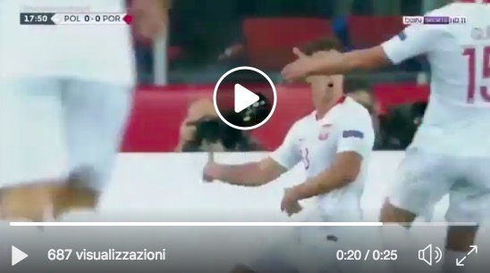 Krzysztof Piątek "bum bum", video gol in Polonia-Portogallo: non si ferma più