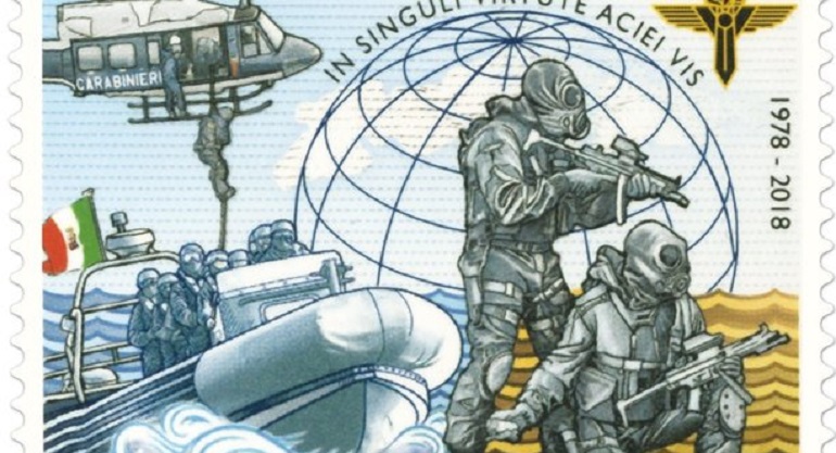 Poste, un francobollo per celebrare i 40 anni del Gis dei carabinieri