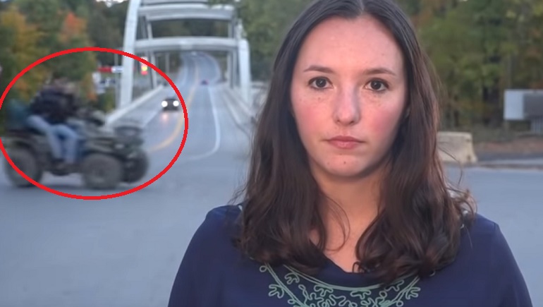 Stati Uniti, la giornalista sta per iniziare la diretta ma alle sue spalle si ribalta un quad VIDEO