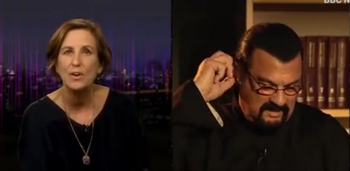 steven seagal intervistatrice chiede molestie