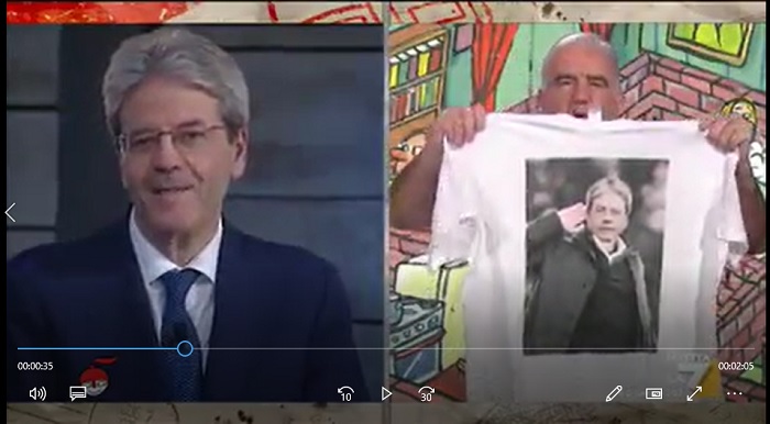 Gene Gnocchi, nella sua copertina dello show a "Dimartedì" ironizza su Bersani che ride il VIDEO (LA7 )