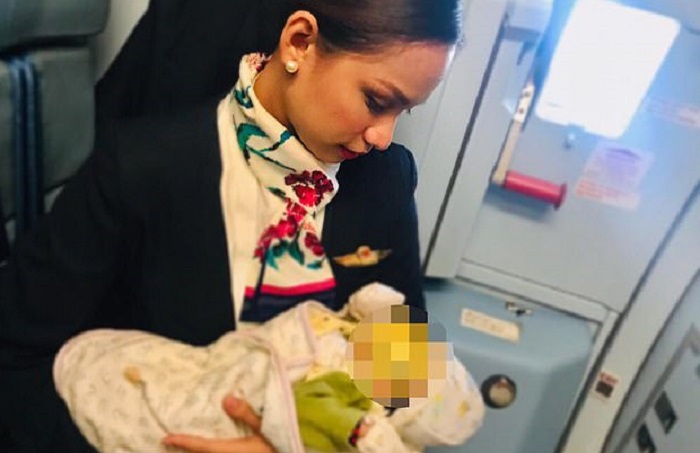 hostess allatta a bordo