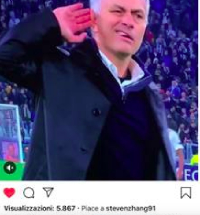 Steven Zhang, like al gesto di Mourinho contro i tifosi della Juventus