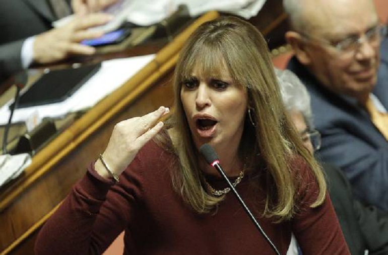 Alessandra Mussolini: "Bella ciao in chiesa? E' un abuso di potere" (foto Ansa)