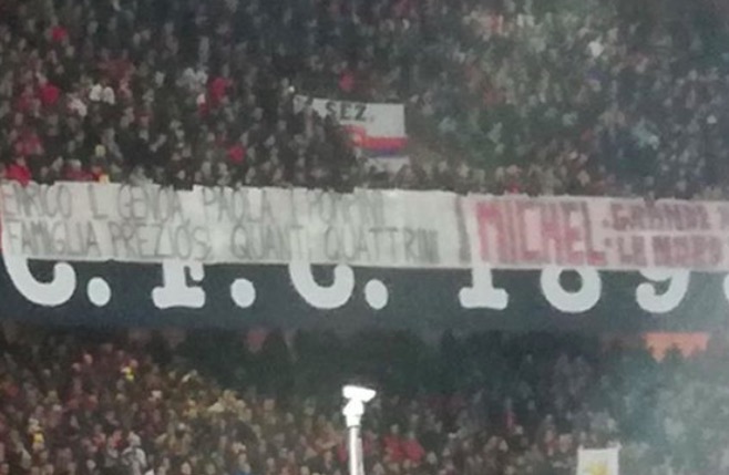 Genoa, striscione volgare dei tifosi contro famiglia Preziosi: "Enrico il Genoa, Paola i pom***i. Famiglia Preziosi quanti quattrini"