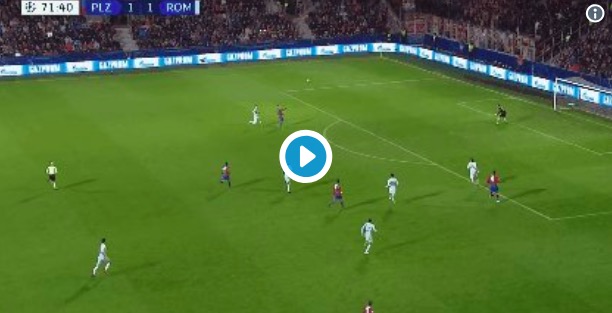 Viktoria Plzen-Roma 2-1 highlights e pagelle, Under non basta. Pastore e Santon flop