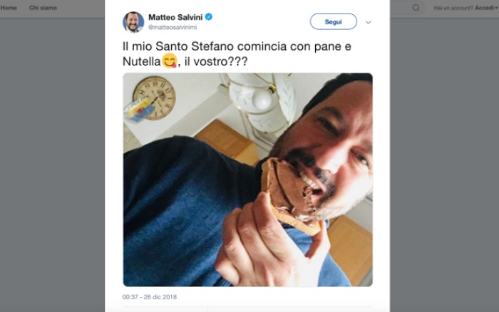 matteo salvini pane e nutella