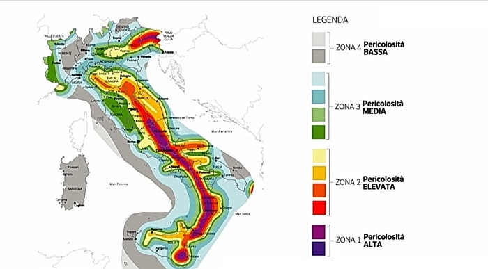 Terremoto, mappa dell'Ingv con le zone più a rischio in Italia. Era il 2004...