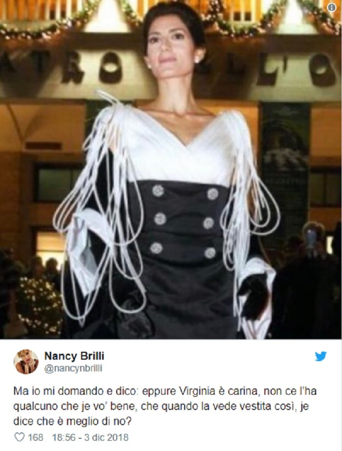 Nancy Brilli vestito toga