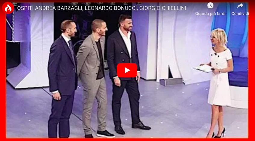 YouTube, “C’è posta per te”: Barzagli, Bonucci e Chiellini in studio