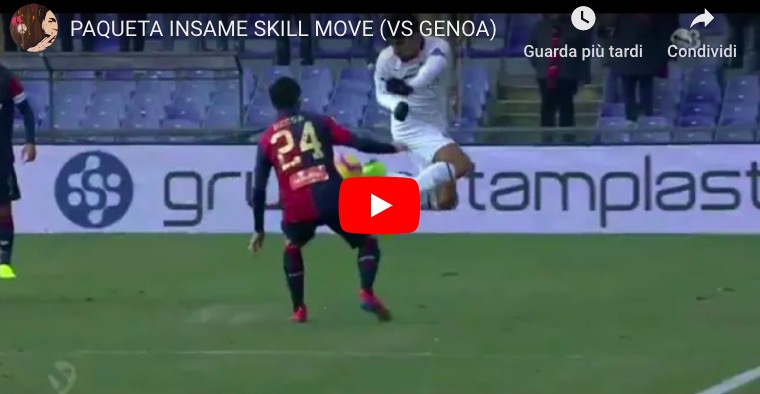 YouTube, Paquetá bicicletta in Genoa-Milan: numero alla Neymar