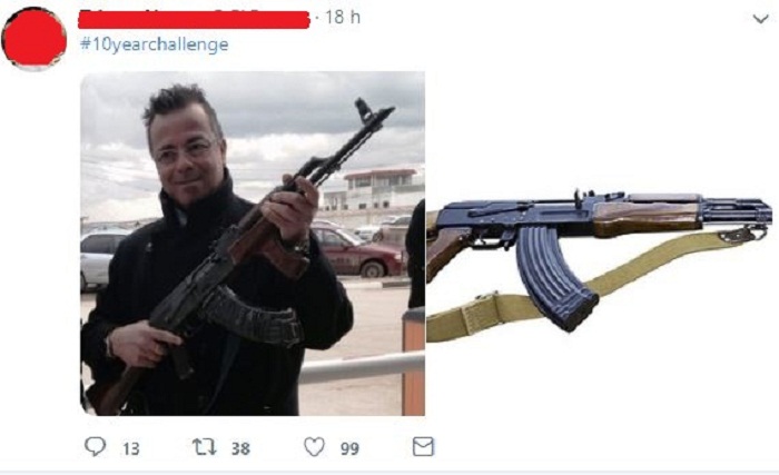 La 10 years challenge di Buonanno: da una parte lui col fucile, dall'altra solo il fucile... FOTO