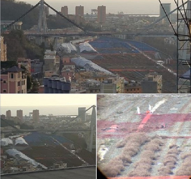 Ponte Morandi, l'allarme dei cittadini: "Spargono sostanze blu vicino alle nostre case"