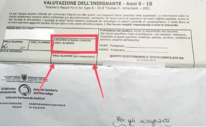 Questionario sulla "razza" degli alunni anche in una scuola vicentina: terzo caso in pochi giorni