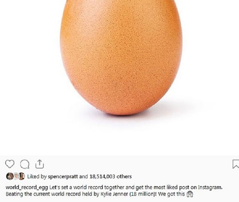 Instagram, la foto di un uovo batte il record di Kylie Jenner: 19 milioni di like