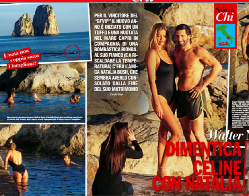 Walter Nudo fotografato a Capri con Natalia Bush. Flirt in vista?
