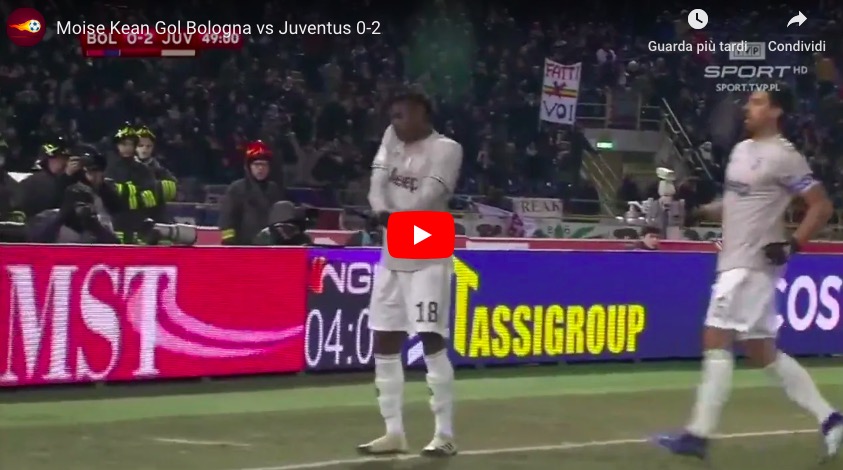 YouTube, Kean più forte del razzismo: gol in Bologna-Juventus e balletto virale