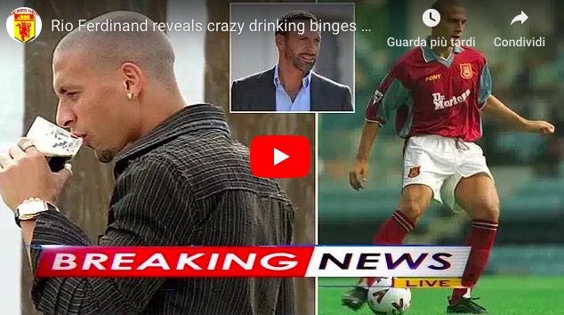 Rio Ferdinand: "Bevevo dieci pinte di birra e poi vodka al giorno. Non ricordo molti momenti della mia carriera"