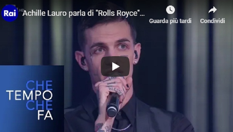 YOUTUBE Achille Lauro e la gaffe da Fazio: "Il mio brano ispirato alla musica con la A maiuscola"