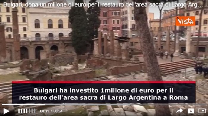 Bulgari, dona un milione di euro per il restauro dell'area sacra di Largo Argentina VIDEO (Agenzia Vista)