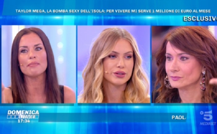 Domenica Live, Taylor Mega dice: "Un milione di euro al mese per vivere". E Vladimir Luxuria...