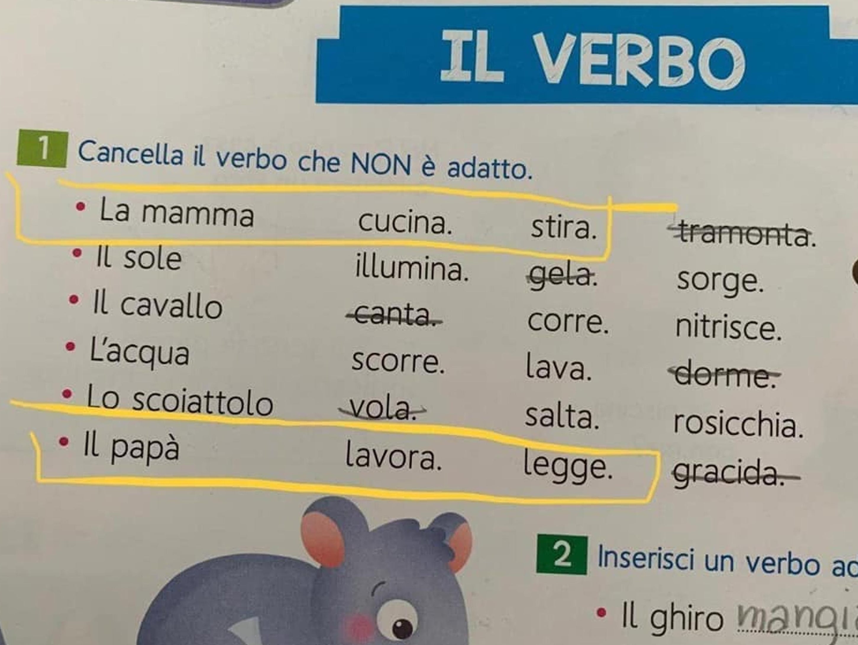 esercizi libro scuola