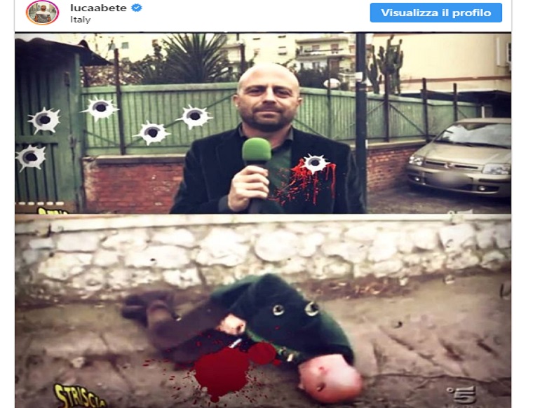 Striscia la Notizia, Luca Abete crivellato di colpi nel fotomontaggio sui social