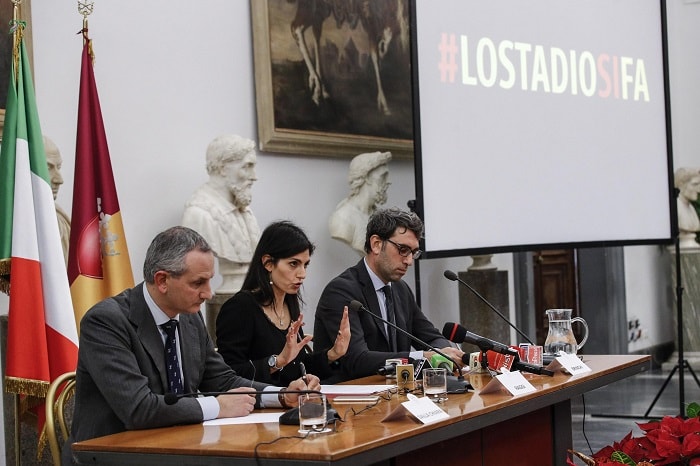Stadio della Roma, Raggi lo presenta