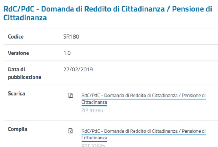 Reddito di cittadinanza: come e dove scaricare i moduli Inps per fare domanda