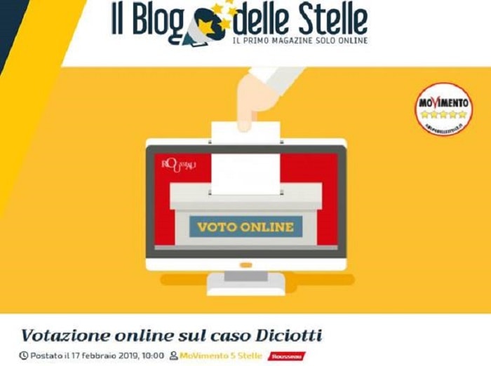 Rousseau, il quesito sulla nave Diciotti e la doppia negazione: il Sì è pro Salvini