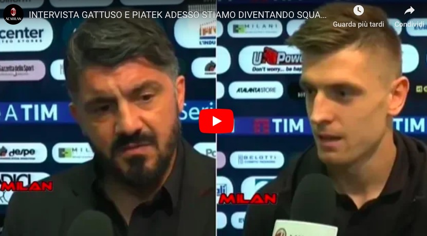Gattuso la battuta su Piatek: "Un neonato dice sempre mamma, lui dice sempre gol"