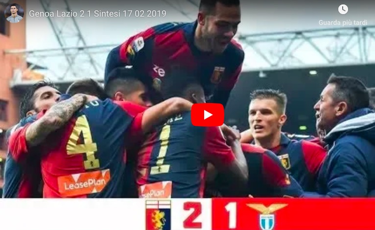 Genoa-Lazio 2-1, Sanabria e Criscito compleano la rimonta