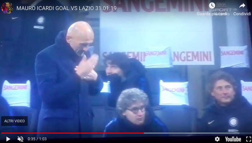 Inter-Lazio: segno della croce di Spalletti, gol di Icardi. Rigore assegnato dal var. Milinkovic stende D'Ambrosio in area