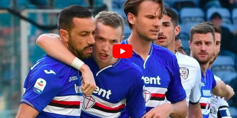 Quagliarella lancia la Sampdoria, 1-0 al Cagliari: blucerchiati sognano l'Europa