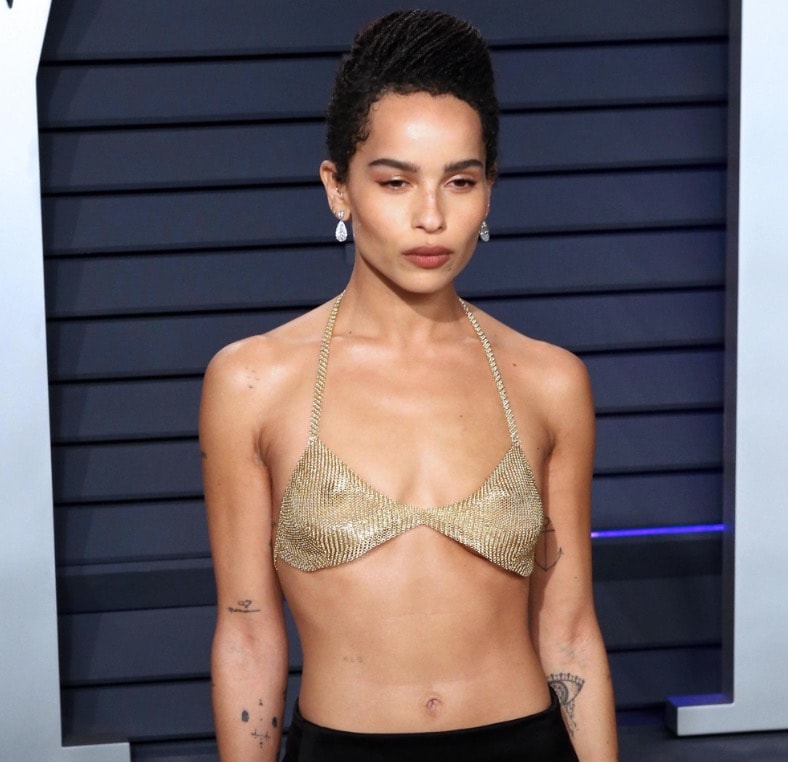 Oscar 2019, Zoe Kravitz: solo un reggiseno sopra la gonna