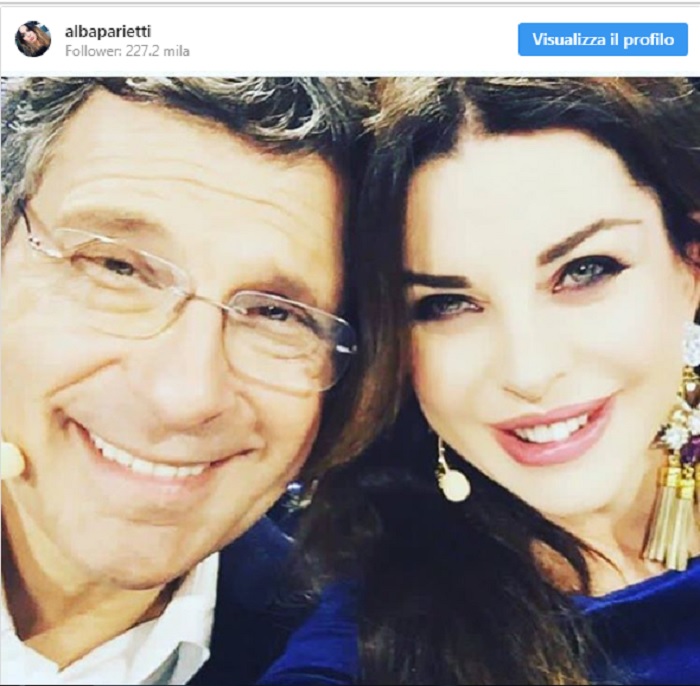 alba parietti il post su frizzi