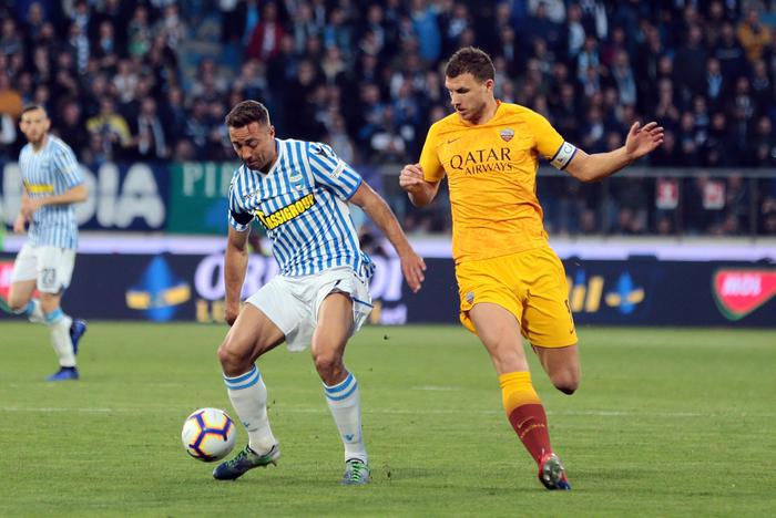 Spal-Roma, rissa tra Dzeko ed El Shaarawy alla fine del primo tempo