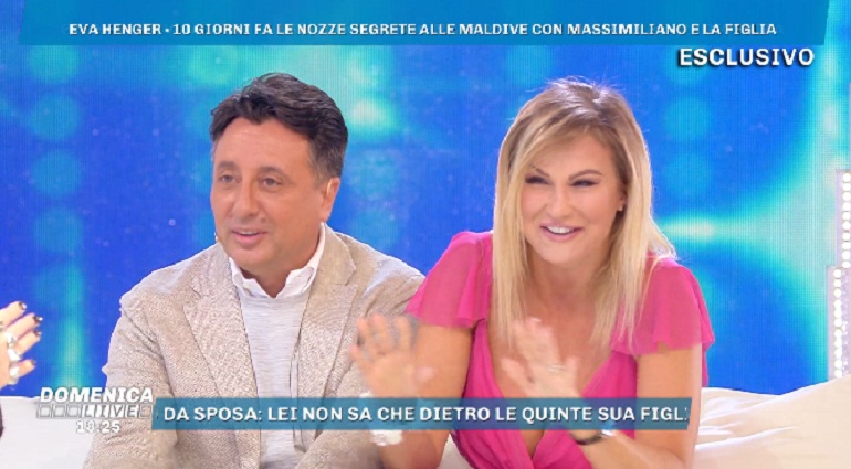 Domenica Live, Eva Henger: "Mi sono risposata alle Maldive con Massimiliano".