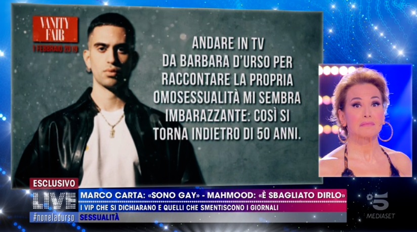 live non è la d'urso carta