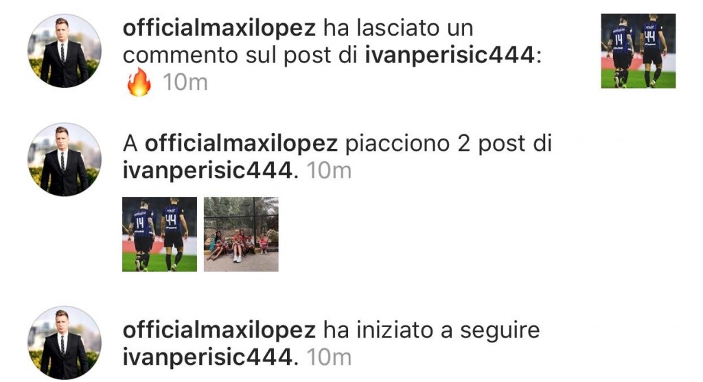Inter, dopo il derby nasce la strana amicizia social tra Perisic e... Maxi Lopez