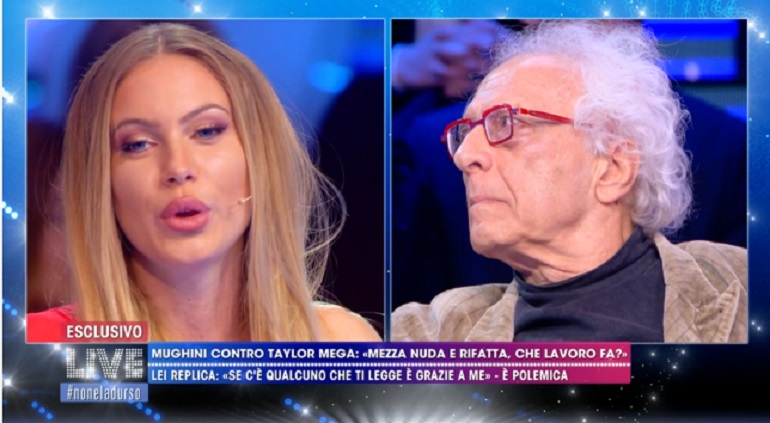 Non è la d'Urso, Taylor Mega contro Mughini in diretta