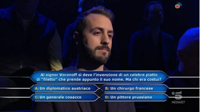 Chi vuol essere milionario?, la domanda sul filetto alla Voronoff che ha mandato a casa il concorrente