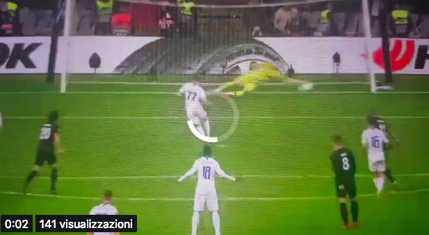 YouTube, Eintracht-Inter: highlights, video gol Europa League rigore Brozovic