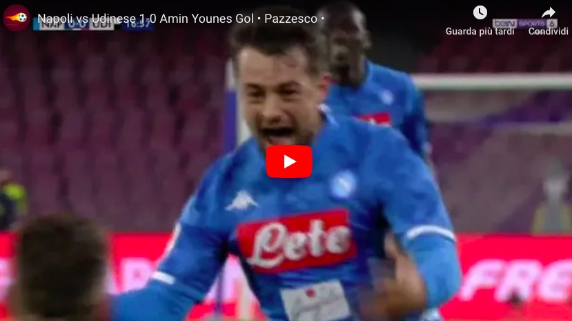Napoli-Udinese 2-2, Younes prima gioia con la maglia partenopea. Paura per Ospina