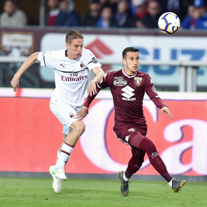 Andrea Conti si è fatto male durante Torino-Milan, trauma alla spalla