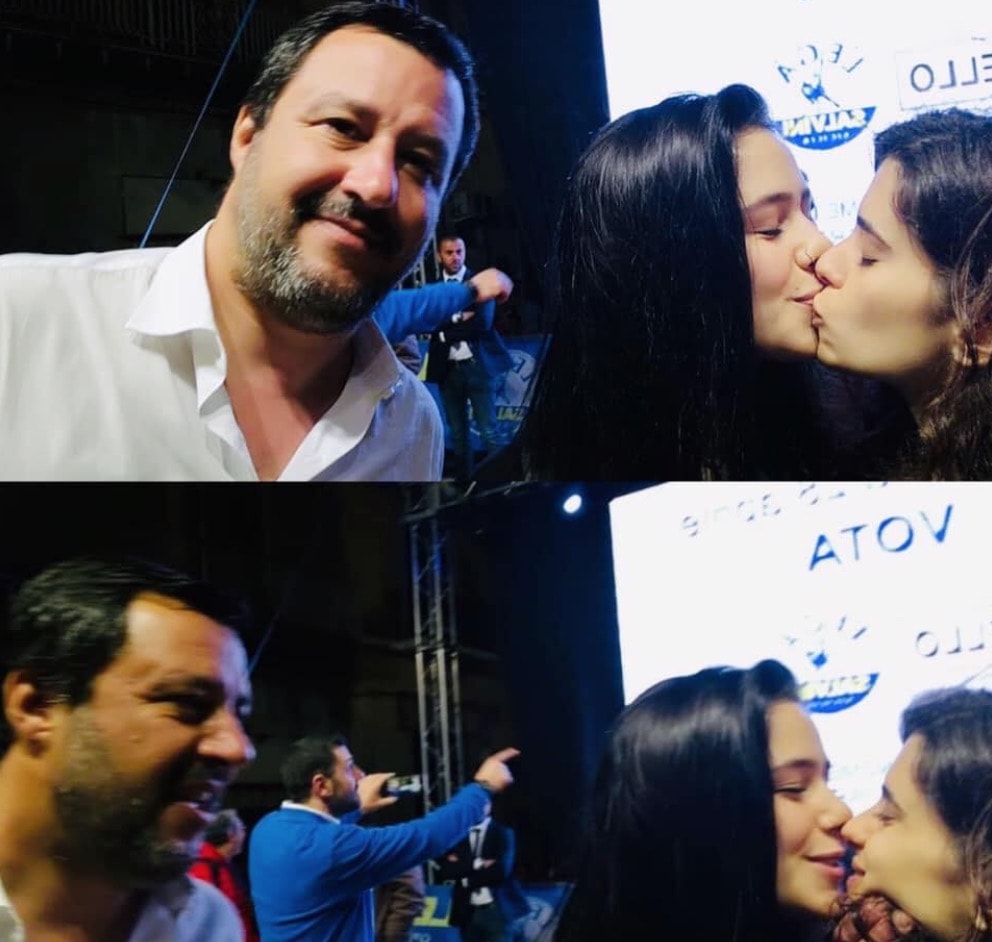 Caltanissetta, Salvini: selfie con bacio tra due ragazze