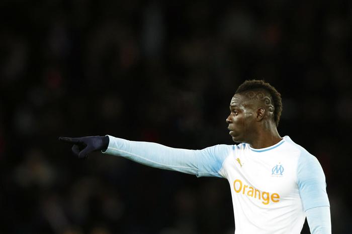 Mario Balotelli in tribuna per Inter-Atalanta, il suo Marsiglia ha perso ieri