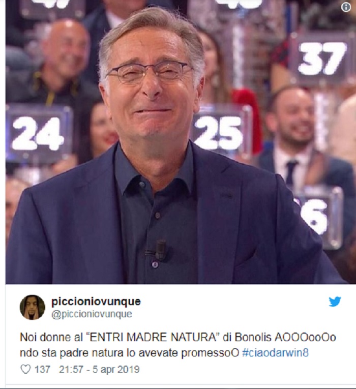 ciao darwin madre natura bonolis