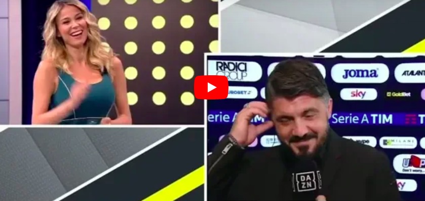 Diletta Leotta-Gattuso, siparietto su Dazn dopo Milan-Lazio. Il tecnico: "Sei bellissima"