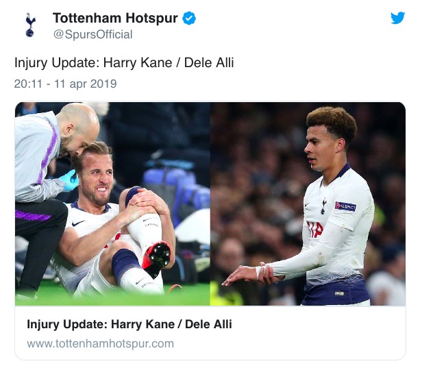 Stagione finita per Kane, salterebbe la possibile semifinale con la Juve